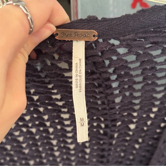 Free People Navy Blue Simply Sienna Cardi - Picture 5 of 8